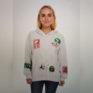 NWT Snoopy Peanuts Full Zip 2 Pocket Hoodie
